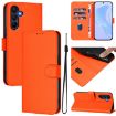 Samsung Galaxy A26 5G Orange Leather Phone Case with Lanyard - 1