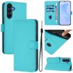 Samsung Galaxy A26 5G Lake Blue Leather Phone Case with Lanyard - 1