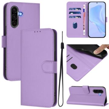 Samsung Galaxy A56 5G Leather Phone Case with Lanyard - Lavender Purple - 1