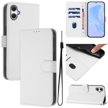 Samsung Galaxy A07 4G White Leather Phone Case with Lanyard - 1