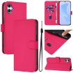 Samsung Galaxy A07 4G Rose Red Leather Phone Case with Lanyard - 1