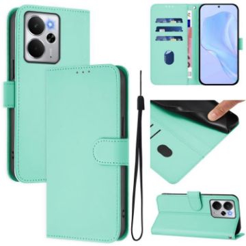 Realme 14 5G/14T 5G Leather Phone Case with Lanyard - Mint Green - 1