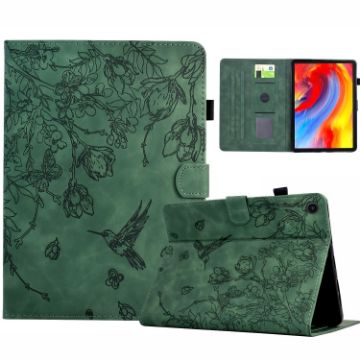 Samsung Galaxy Tab A8 2022 SM-X200 Green Floral Bird Leather Case - 1