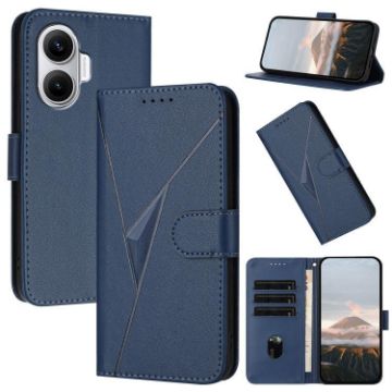 Redmi Turbo 4 Pro/Poco F7 Leather Case - Triangle Pattern, Royal Blue - 1