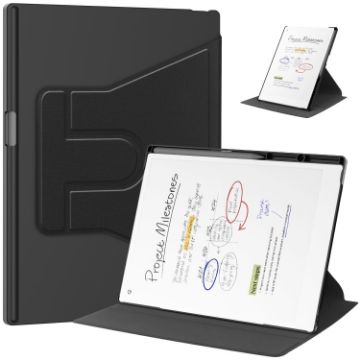 reMarkable Paper Pro Leather Tablet Case - Voltage Holder, Rotation, Black - 1