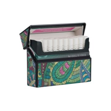 IQOS Series Grooved Leather PC Storage Box - Cashew Flower Green - 1
