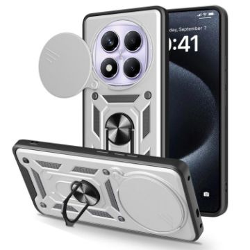 Redmi Note 14 Pro 4G Silver Case with Sliding Camera Cover TPU+PC - 1