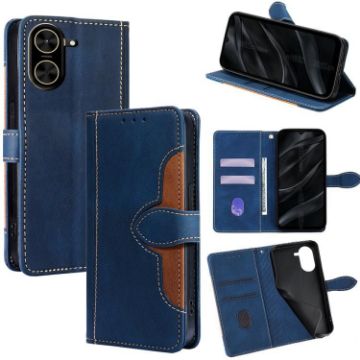 Redmi A5 4G Blue Leather Phone Case with Magnetic Buckle, 171.7mm Skin Feel - 1