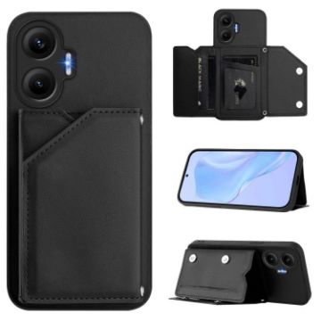 Redmi Turbo 4 Pro/Poco F7 Black Case with Wrist Strap & Card Slots - 1