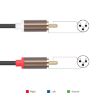 3m Black Silver 2 RCA Male to 2 XLR 3pin Male Audio Cable - 4