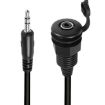3.5mm TRS Stereo Ground Plug Panel Audio Cable 0.3m (M to F) - 1