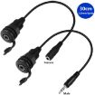 3.5mm TRS Stereo Ground Plug Panel Audio Cable 0.3m (M to F) - 2