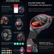 T82 1.43" Round Screen BT Call Smart Watch, Heart Rate, Blue Silicone Strap - 8