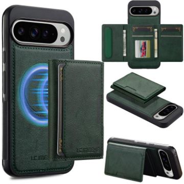 Google Pixel 10/10 Pro LC.IMEEKE L5 RFID Card Bag Magsafe Case Green - 1