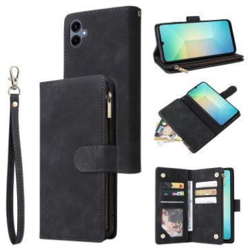 Samsung Galaxy A07 4G/5G Black Leather Wallet Phone Case with Zipper - 1
