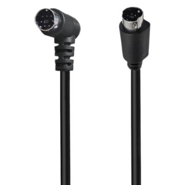 Mini DIN 7 Pin S-Video Cable 0.5m Straight to Elbow Audio/Video - 1