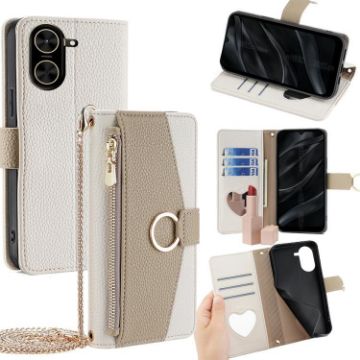 Redmi A5 4G Crossbody Litchi Texture Leather Phone Case White 171.7mm - 1