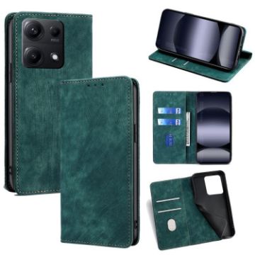 Redmi Note 14S 4G Green RFID Anti-theft Magnetic Leather Case - 1