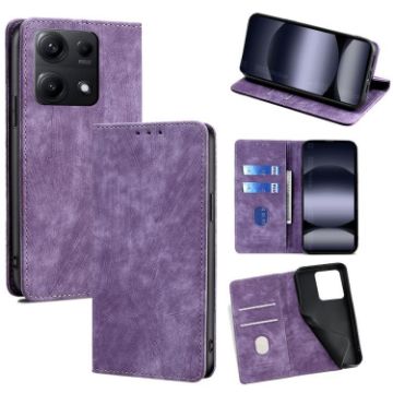 Redmi Note 14S 4G Purple RFID Anti-theft Magnetic Leather Case - 1
