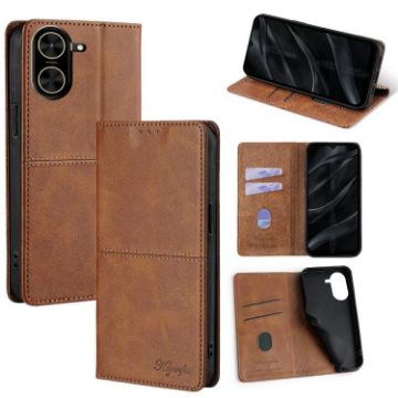 Redmi A5 4G Cow Texture Magnetic Leather Case Light Brown 171.7mm - 1