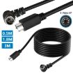 Mini DIN 6 Pin Extension Cable 0.5m Male Elbow to Male Straight - 5