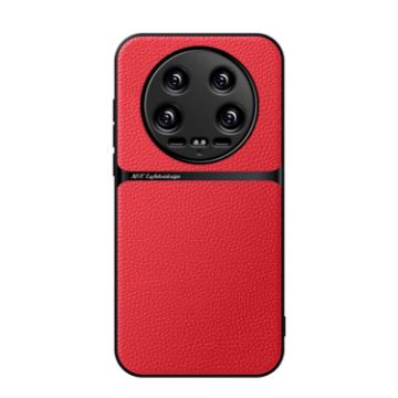 Xiaomi 14 Ultra Red Litchi Leather Magnetic Shockproof Phone Case - 1