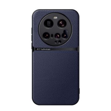 Xiaomi 15 Ultra Navy Blue Litchi Leather Magnetic Shockproof Phone Case - 1