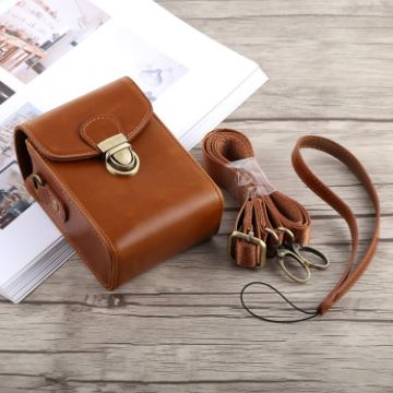 Brown PU Leather Camera Case for Canon G7X II/G9X II, Sony RX100/M2 - 1