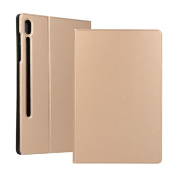 Gold Leather Case with Holder for Galaxy Tab S6 T860 - Voltage Elastic Texture - 1