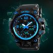 SKMEI 1155B Men's Waterproof Sports Watch, Large Dial, Denim Blue - 8