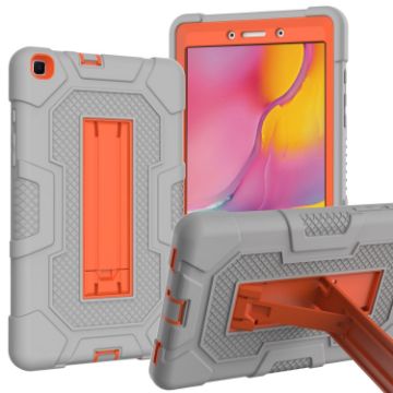 Samsung Galaxy Tab A 8.0 (2019) Shockproof Case with Holder - Grey Orange - 1