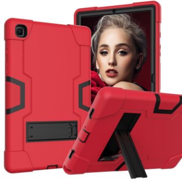 Samsung Galaxy Tab A7 10.4 (2020) Shockproof Case with Holder - Red/Black - 1