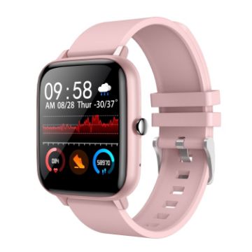 P6 1.54" TFT Smartwatch, IP68 Waterproof, Bluetooth Call, Pink - 1