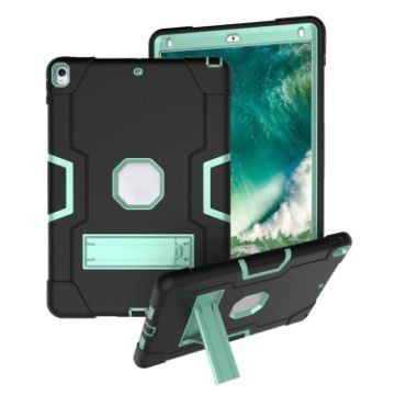 Shockproof Silicone + PC Case with Holder for iPad Pro/Air 10.5" (Black/Mint) - 1