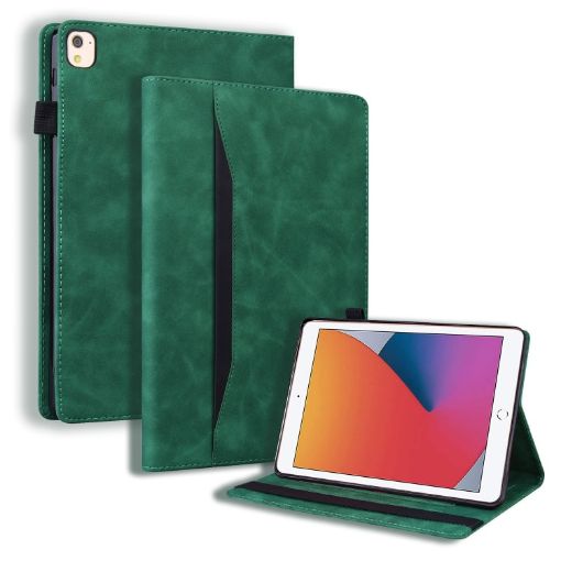 iPad 10.2/Pro 10.5 Shockproof Leather Case with Holder & Card Slots - Green - 1