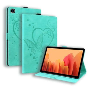 Samsung Galaxy Tab A7 10.4 Love Butterfly Flip Leather Case Green - 1