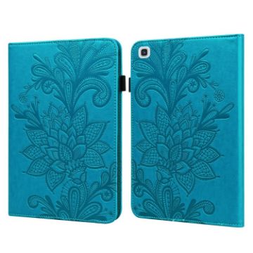 Samsung Galaxy Tab A7 10.4 2020 Lace Flower Flip Leather Case Blue - 1