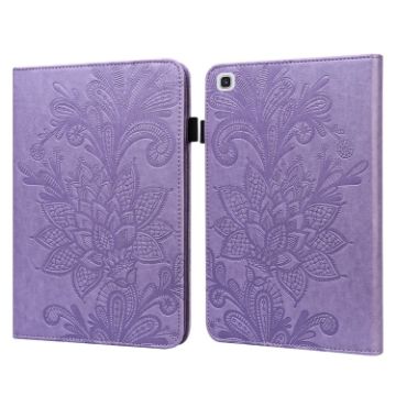 Samsung Galaxy Tab A7 10.4 2020 Lace Flower Flip Leather Case Purple - 1