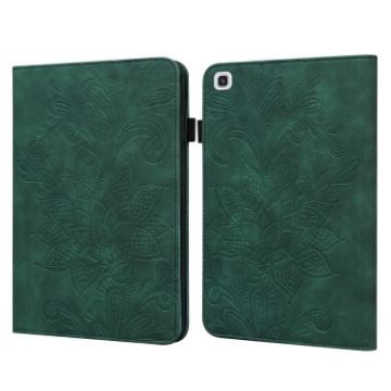 Samsung Galaxy Tab A7 10.4 2020 Lace Flower Flip Leather Case Green - 1