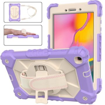 Shockproof Case for Samsung Galaxy Tab A 8.0 (2019) T290/T295, Purple+Beige - 1