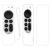 Silicone Case Cover with Rope for Apple TV 4K 4th Siri Remote (White) - 1