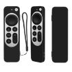 Silicone Case Cover with Rope for Apple TV 4K 4th Siri Remote (Black) - 1
