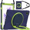 Samsung Galaxy Tab S7 FE T730 Case with Holder & Strap - Navy/Lime - 3