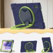 Samsung Galaxy Tab S7 FE T730 Case with Holder & Strap - Navy/Lime - 7