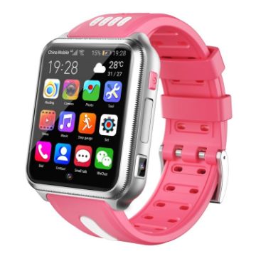 W5 1.54" Dual Camera Smartwatch, SIM/GPS/Temp, 3GB+32GB Silver Pink - 1