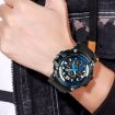 SKMEI 1725 Blue LED Digital Watch - Three Time Display, Luminous - 7