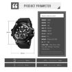 SKMEI 1725 Red LED Digital Watch - Three Time Display, Luminous - 8