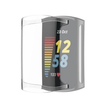 Fitbit Charge 5 TPU Electroplating Protective Case Cover - Transparent White - 1