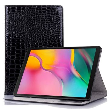 Samsung Galaxy Tab A7 T500 Crocodile Leather Case - Black - 1