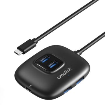 Amalink UC310 USB-C to 4-Port USB Hub (Black) - 1